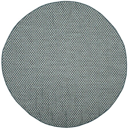 Safavieh 4 x 4 ft. Courtyard Turquoise & Light Gray Power Loomed Round Rug CY8653-37221-4R